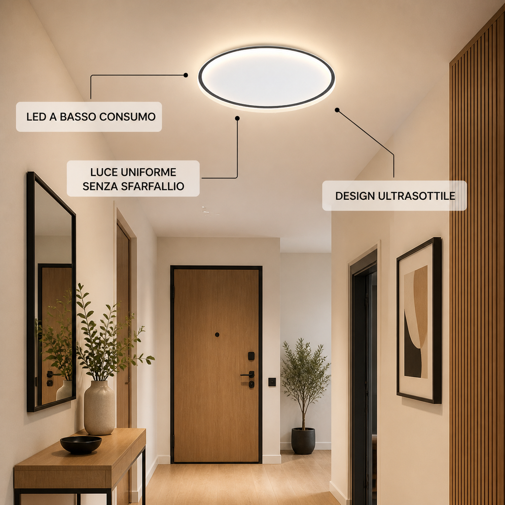 Plafoniera LED Rotonda Ultrasottile Novoora
