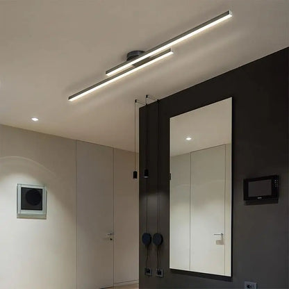 Long Aluminium LED Ceiling Light Modern Creative Design Ceiling Lamp Indoor Lighting Fixture Hallway Balcony Aisle Office Lustre
