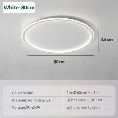 Household LED Ceiling Light 23/30/50/80CM Bedroom Living Room Study Room Super Slim Black White Gold Home Decor Lighting Fixture