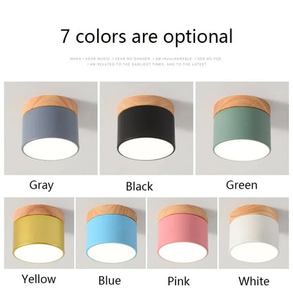 LED Downlight dimmable 5W 7W 9W12W15W Nordic wood modern Led surface mounted ceiling light spotlight, interior decoration light