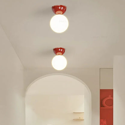 Bauhaus Dome Ceiling Lamp Corridor Medieval Cloakroom Ceiling Light Simple Cream Series Home Decoration Balcony Entrance Lamp